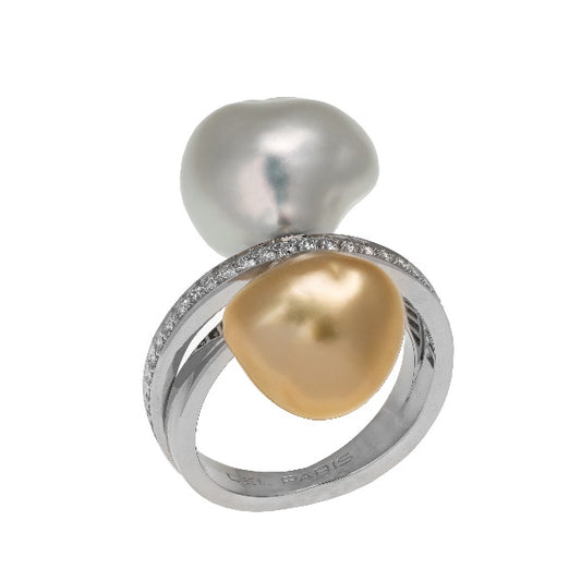 Bague Toi&Moi Perles Baroque