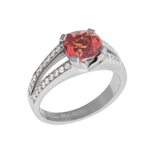 Bague Tulipe Saphir orange