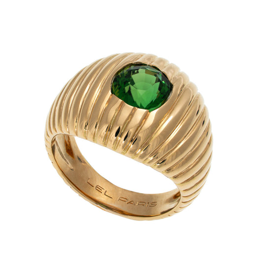 Bague Godron Tourmaline verte