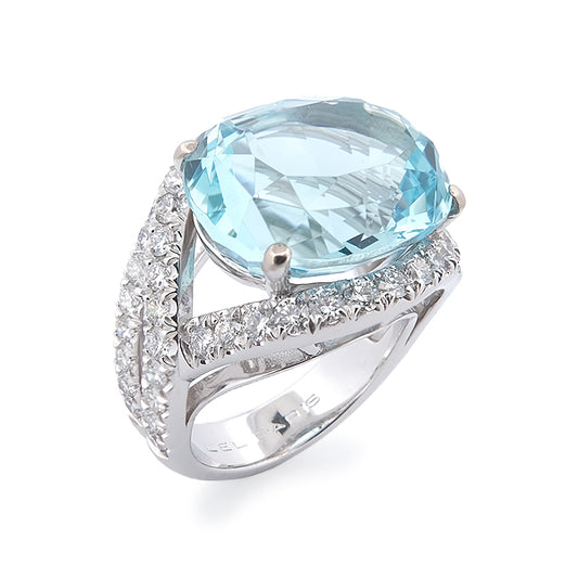 Bague Cocktail aigue-marine