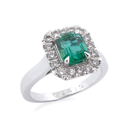 Bague entourage Émeraude