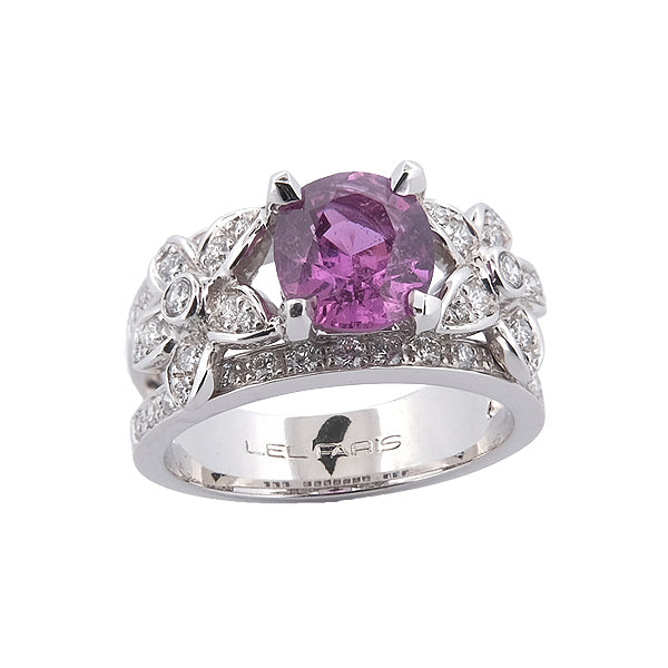 Bague Jasmin double corps saphir rose