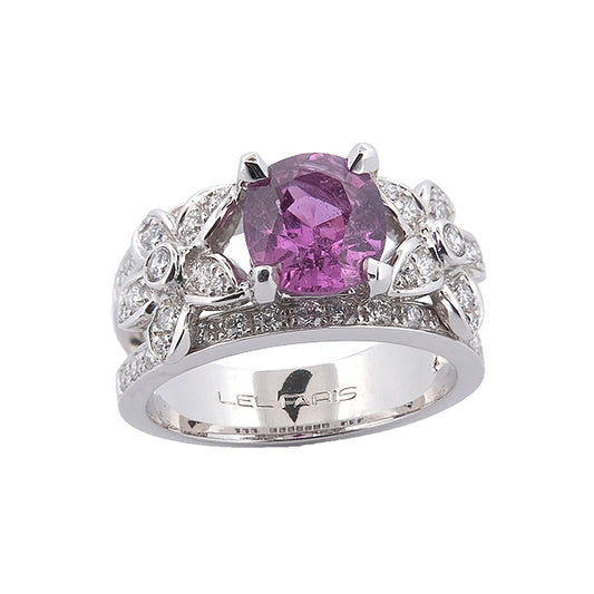 Bague Jasmin double corps saphir rose