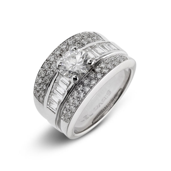 Bague 3 rangs Diamants