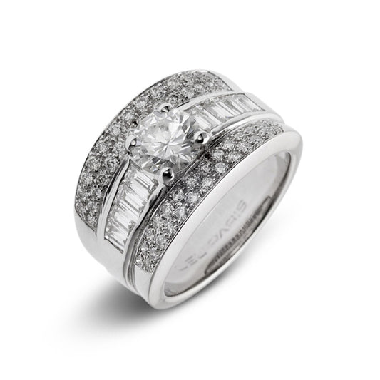 Bague 3 rangs Diamants