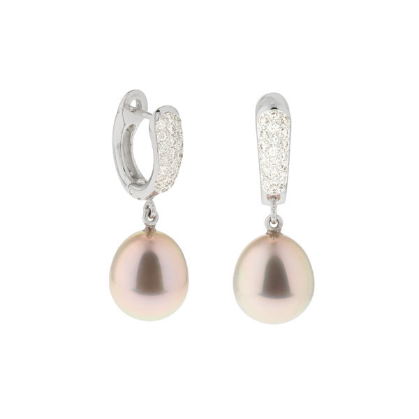 Boucles d'oreille brisures perles roses