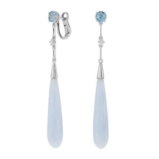 Boucles d'oreilles pampilles Calcédoine