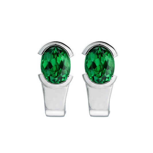 Boucles d'oreilles Brisure Saphir Vert