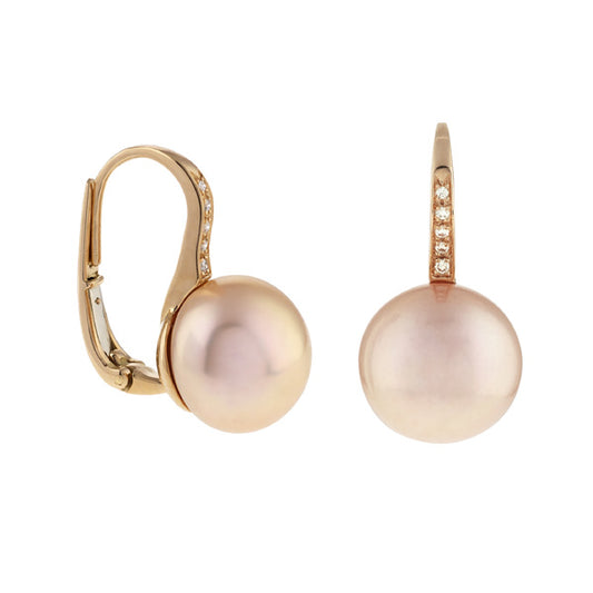 Dormeuses perles roses