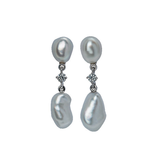 Boucles d'oreilles Romance Grises