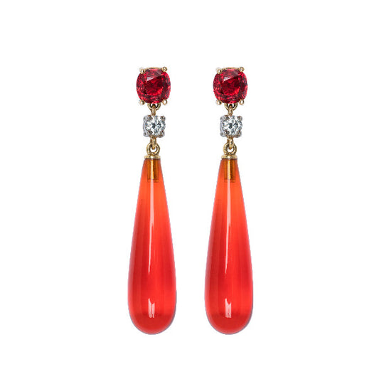 Boucles d'oreilles pampilles Opales de feu