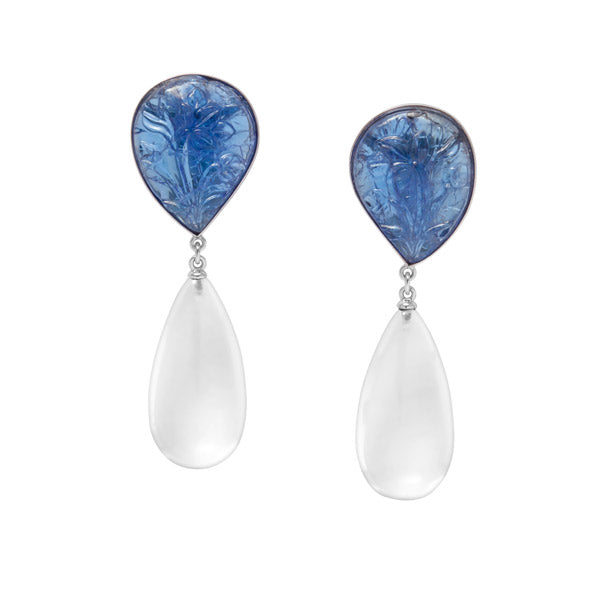 Boucles d'oreilles Tanzanite gravée