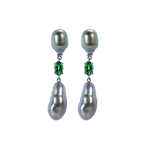 Boucles d'oreilles Romance Tahiti et Tsavorite