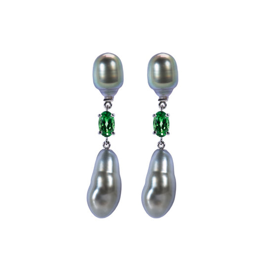 Boucles d'oreilles Romance Tahiti et Tsavorite