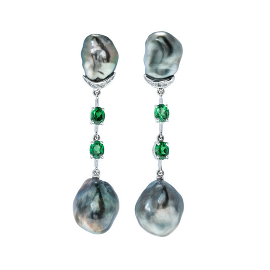 Boucles d'oreilles perles baroque Tahiti