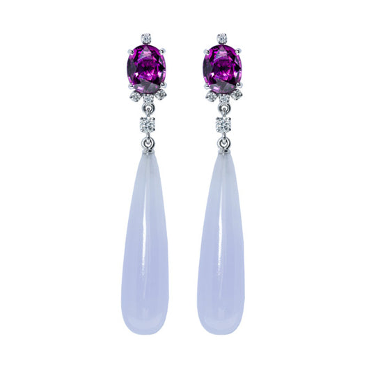Boucles d'oreilles pampilles lavande