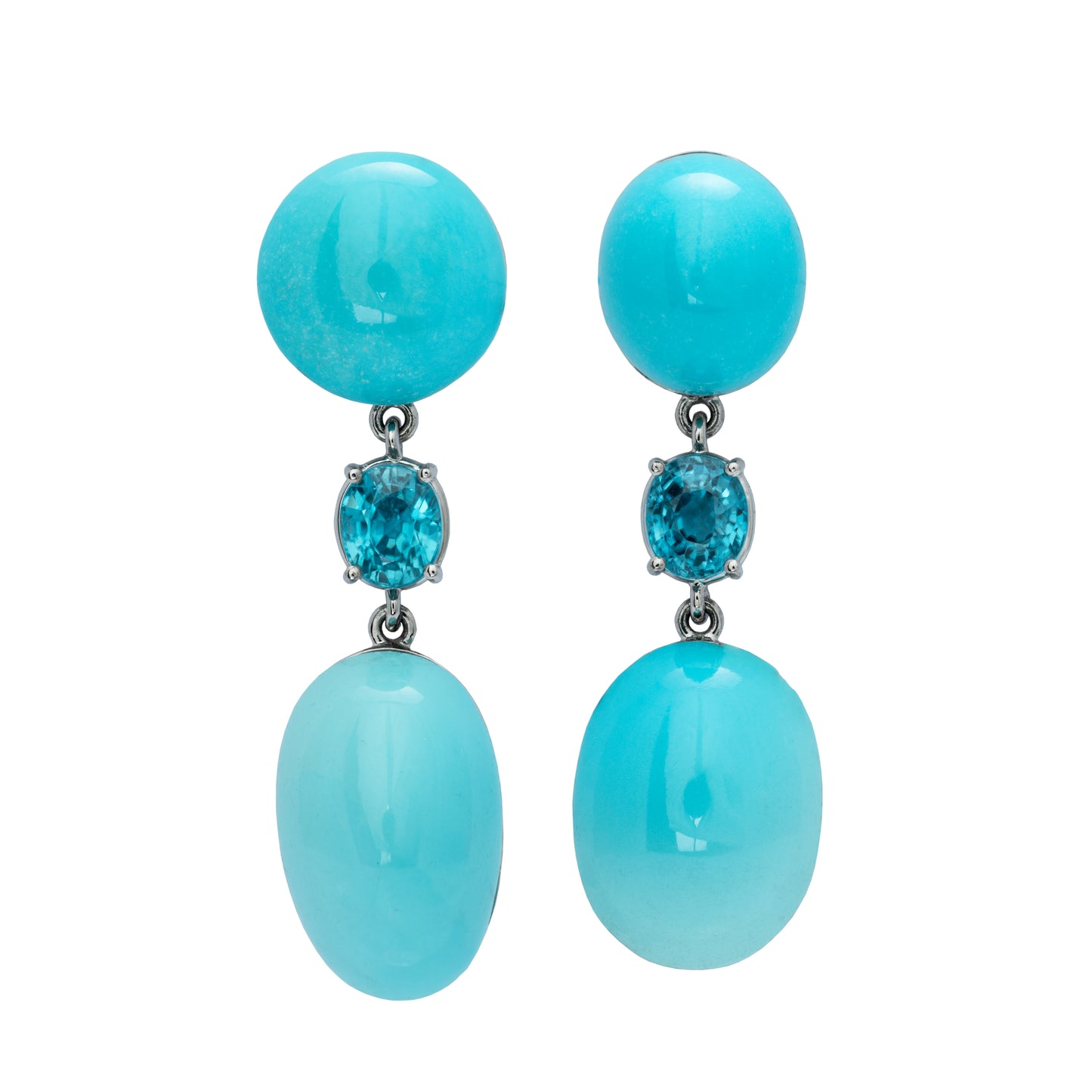 Boucles d'oreilles turquoises et zircon