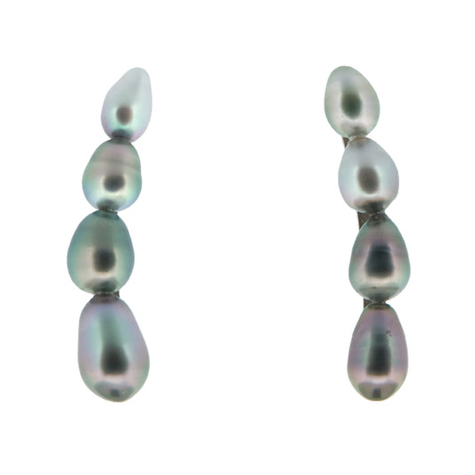 Boucles d'oreilles Virgule perle Tahiti