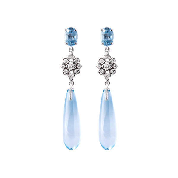 Boucles d'oreilles Pampilles topaze