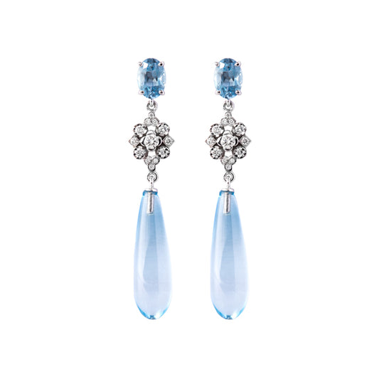 Boucles d'oreilles Pampilles topaze