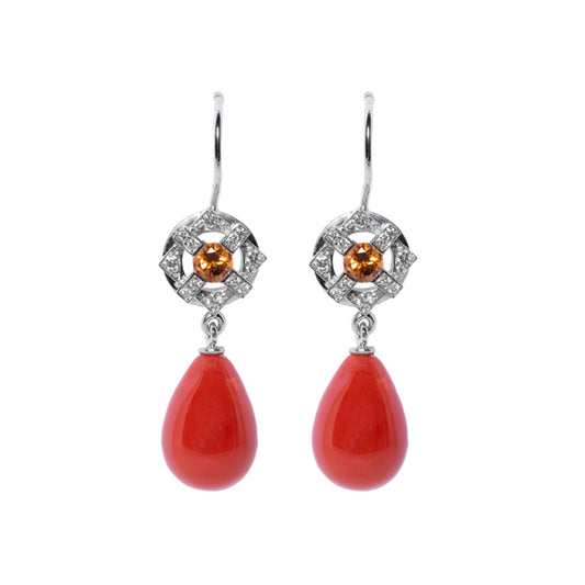 Boucles d'oreilles Josephine corail