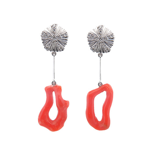 Boucles d'oreilles Oursin Corail