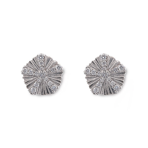Boucles d'oreilles Oursin Blanc
