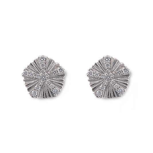Boucles d'oreilles Oursin Blanc