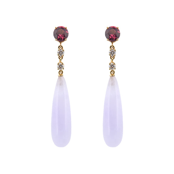 Boucles d'oreilles pampilles Jade lavande