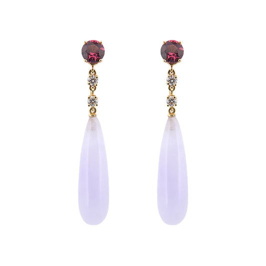 Boucles d'oreilles pampilles Jade lavande