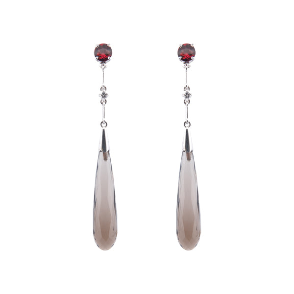 Boucles d'oreilles Pampilles Quartz Fumé