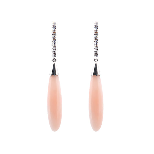Boucles d'oreilles pampilles Corail peau d'ange
