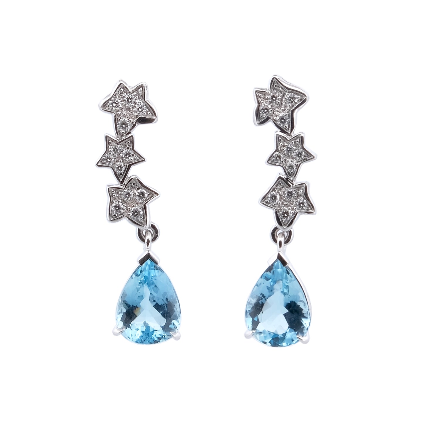 Boucles d'oreilles Lierre Aigue-Marine