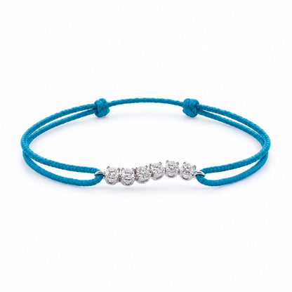Bracelet vague de diamants sur cordon