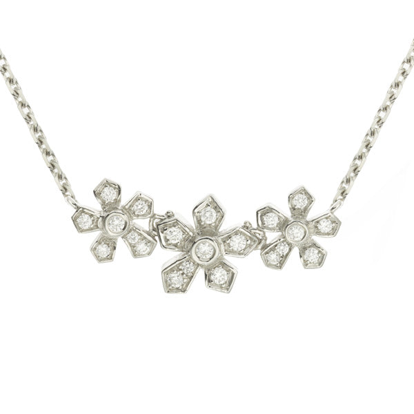 Collier Mini-Jasmin 3 Fleurs Diamants