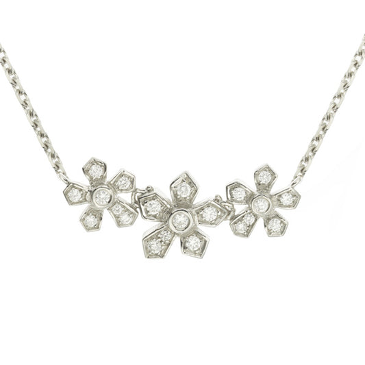 Collier Mini-Jasmin 3 Fleurs Diamants