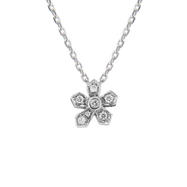 Collier  Mini-Jasmin 1 Fleur diamants
