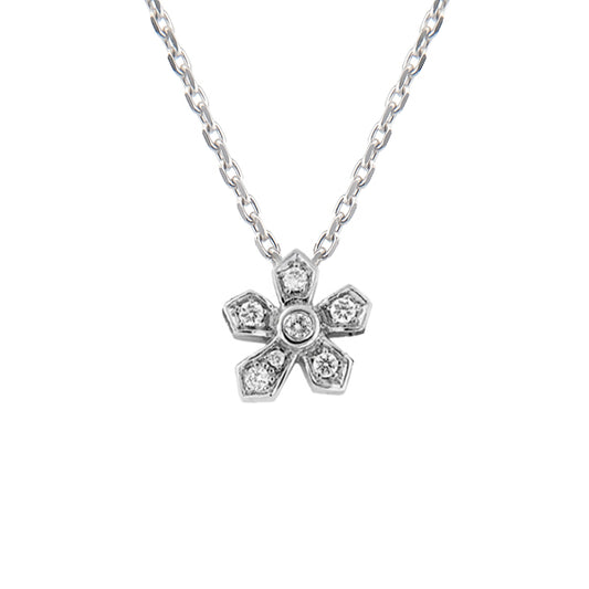 Collier  Mini-Jasmin 1 Fleur diamants