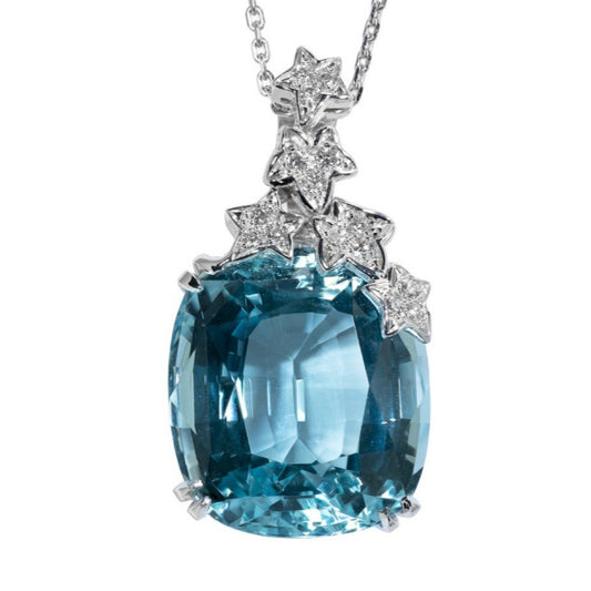 Pendentif Lierre Aigue-marine