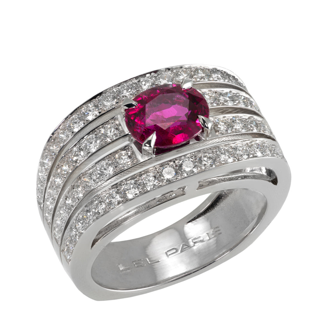 Bague 4 Rangs Rubis