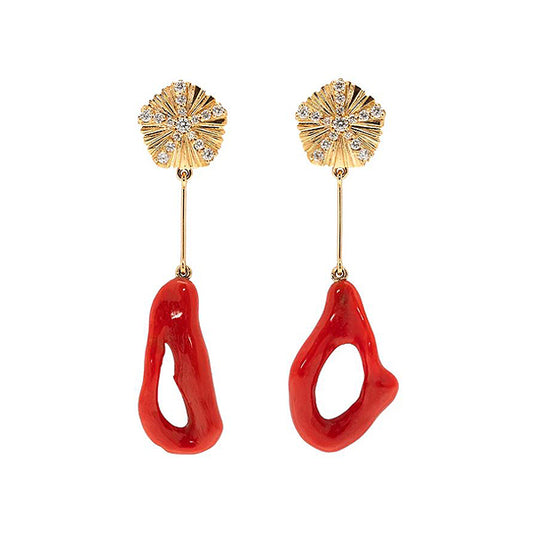 Boucles d'oreilles Oursin Corail