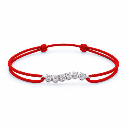 Bracelet vague de diamants sur cordon